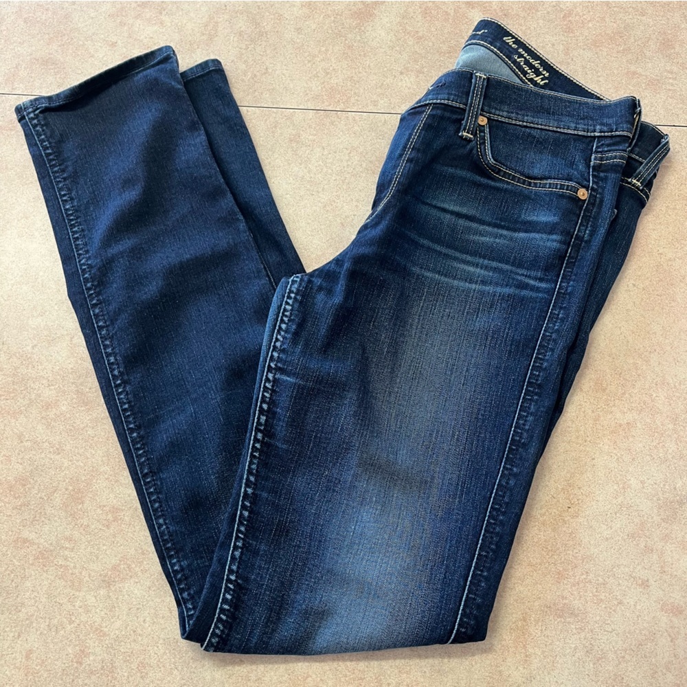 7 For All Mankind The Modern Straight Dark Wash Stretch Denim Jeans